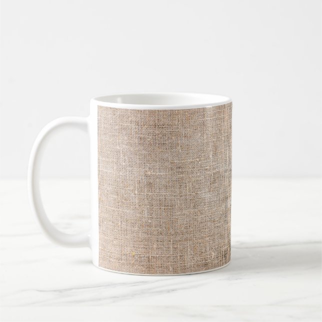 Mug Textile jute texture tissu brun (Gauche)