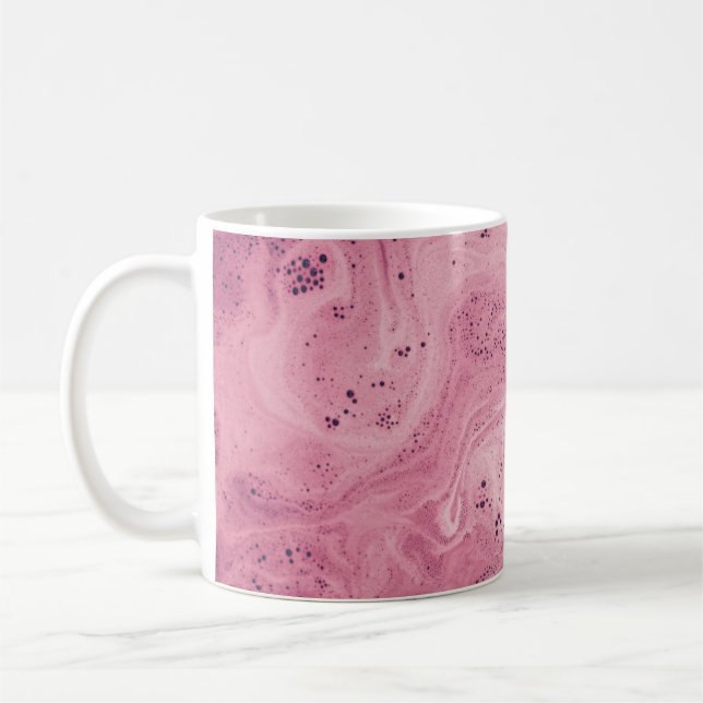 Mug textile rose et noire à fleurs (Gauche)