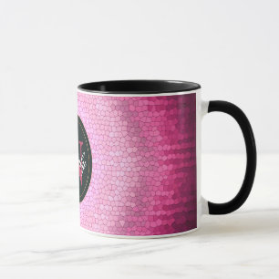 Mug Texture abstraite de rose de vitrage de cercle