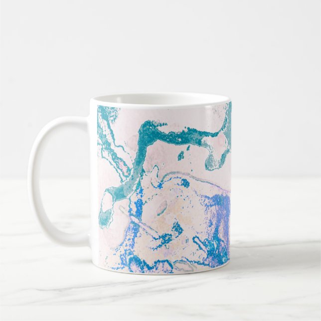 Mug Texture artistique. Bright Violet Border. Art viol (Gauche)