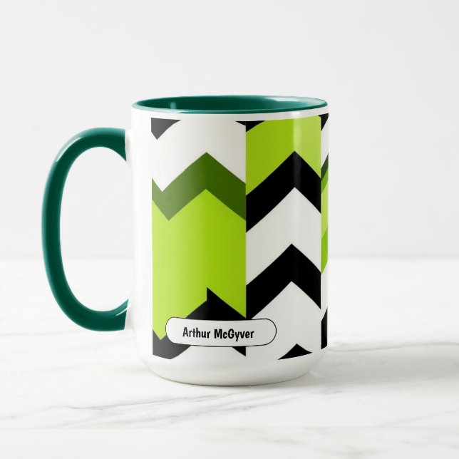 Mug Texture Chevron Wasabi Moderne Vibrante (Gauche)