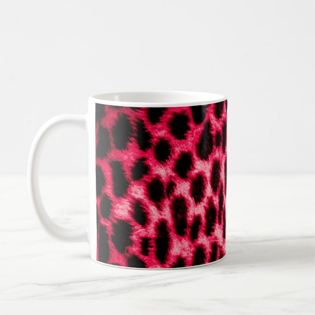 Mug Texture cuir léopard aux couleurs noir et rouge (Gauche)