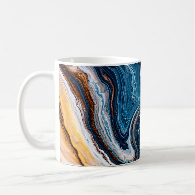 Mug Texture d'art fluide. Arrière - plan avec mélange  (Gauche)