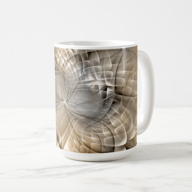 Mug Texture d'art fractal abstrait aux tons terreux (Devant droit)