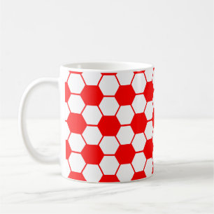 Mug Texture de ballon de football - Blanc et rouge