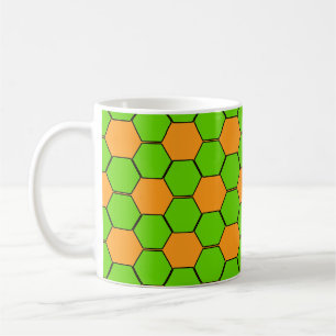 Mug Texture de ballon de football - Orange et vert