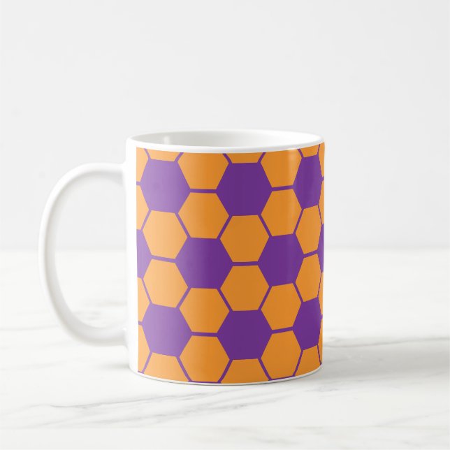 Mug Texture de ballon de football - Violet et orange  (Gauche)