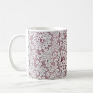 Mug Texture de dentelle d'élégance blanche avec bea sa