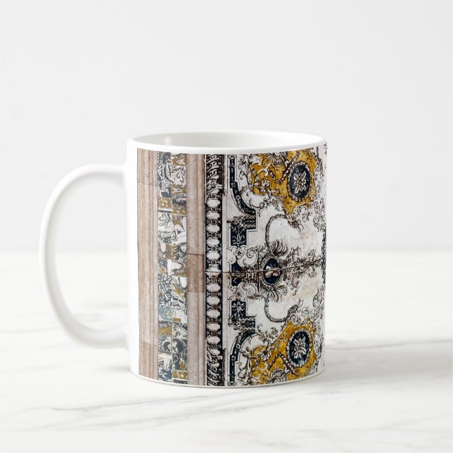 Mug Texture de marbre arabesque Patchwork Vintage (Gauche)