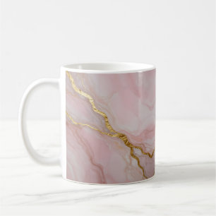 Mug Texture de marbre doré et rose