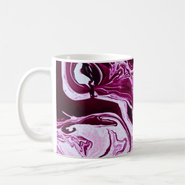 Mug Texture de marbre magenta : Art Abstrait des fluid (Gauche)