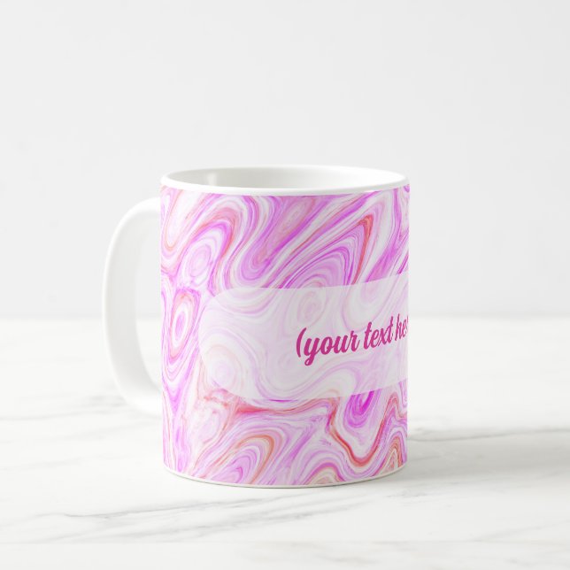 Mug Texture de marbre rose bébé peinture liquide abstr (Devant gauche)