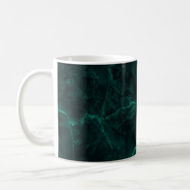 Mug texture de marbre vert foncé (Gauche)