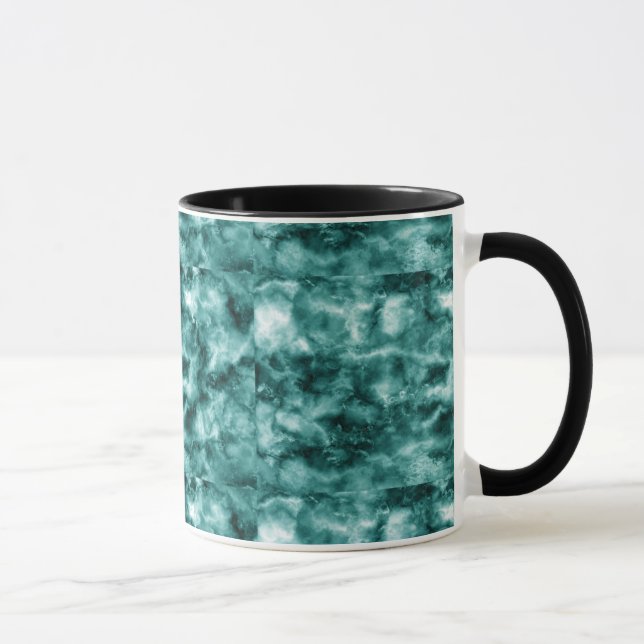 Mug Texture de marbre vert-foncé (Droite)