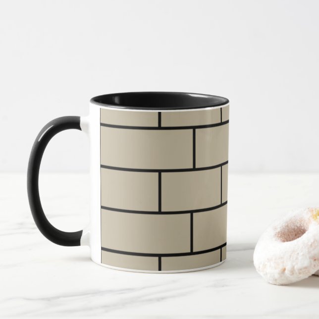Mug Texture de mur de briques (Avec donut)