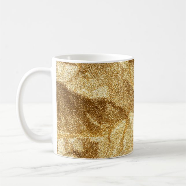 Mug Texture de papier ridée or abstrait arrière - plan (Gauche)