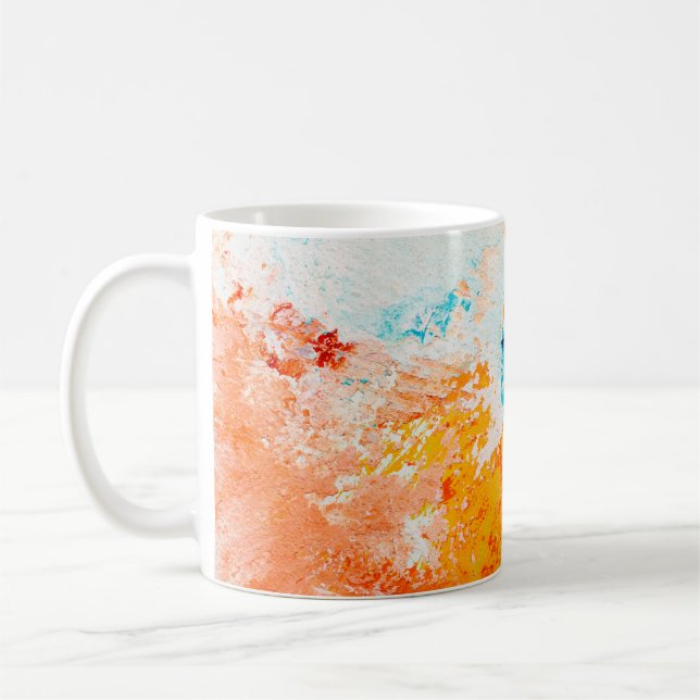 Mug texture de peinture à l'huile abstraite sur toile, (Gauche)