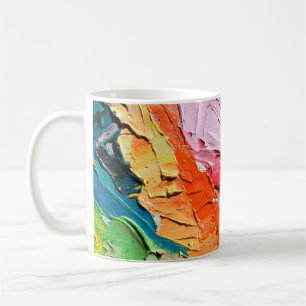 Mug Texture de peinture à l'huile multicolore. Arrière