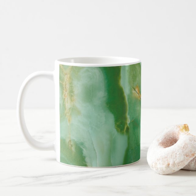 Mug Texture de pierre blanche et verte (Avec donut)