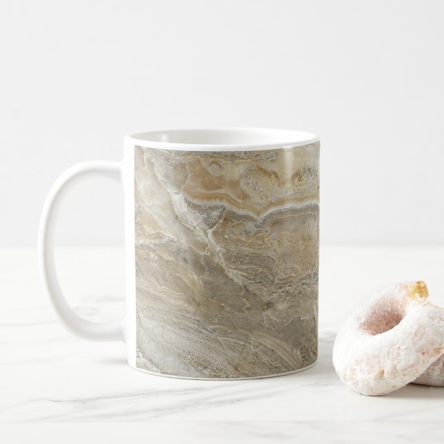 Mug Texture de pierre marron (Avec donut)