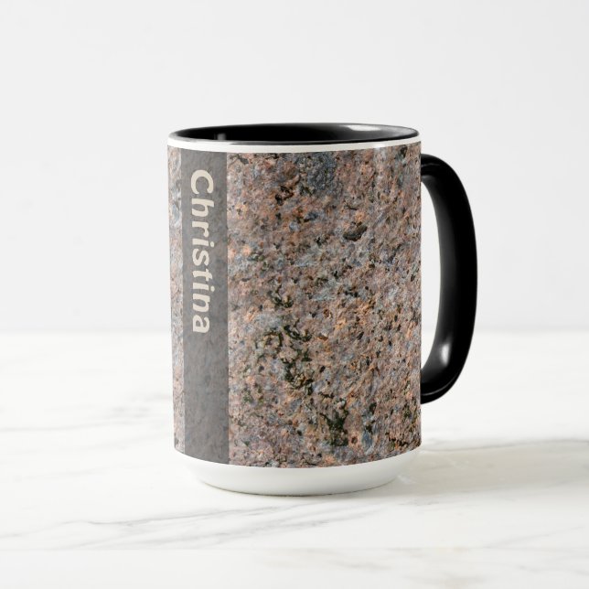 Mug Texture de roche de géologie avec le nom (Devant droit)
