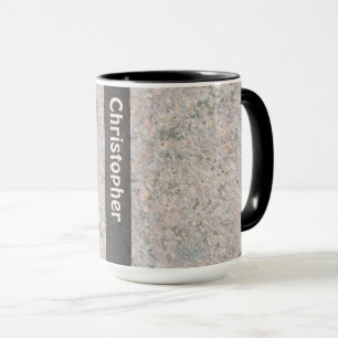 Mug Texture de roche de géologie avec le nom