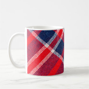 Mug Texture de rouge et bleu a tissu à damiers laine