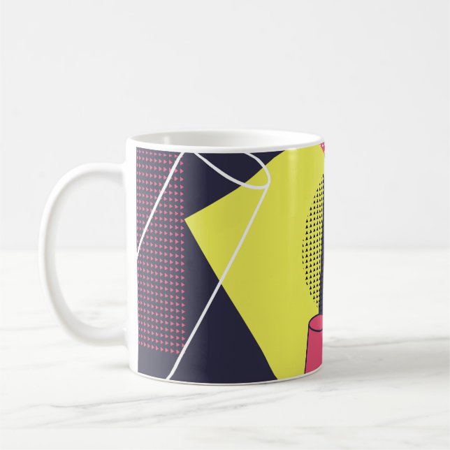 Mug texture de style rétro, design motif. art, abstrai (Gauche)