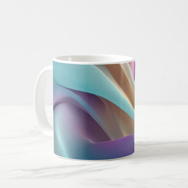 Mug Texture de tissu abstrait dans des tons pastel (Devant gauche)