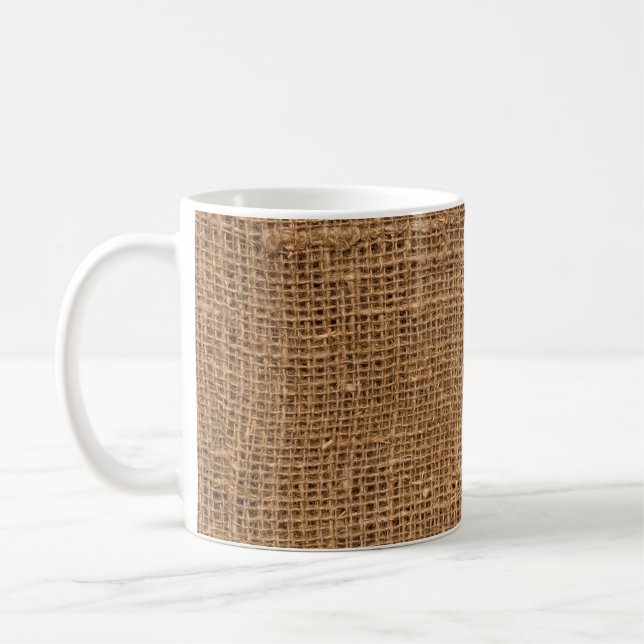 Mug Texture de toile de lin Brown (Gauche)