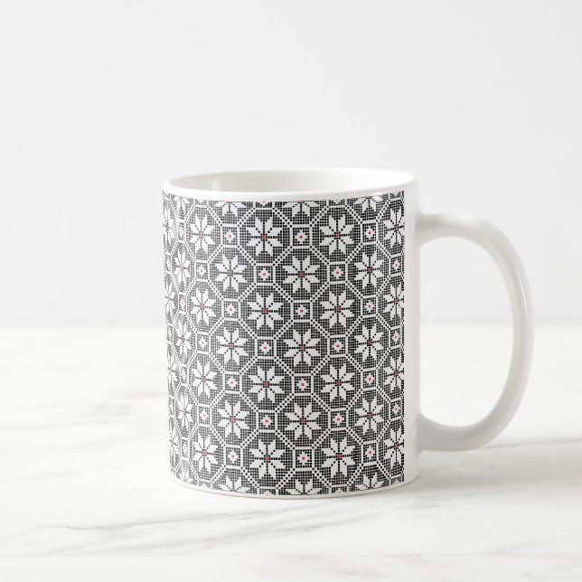 Mug Texture dentelle blanche isolée sur arrière - plan (Droite)