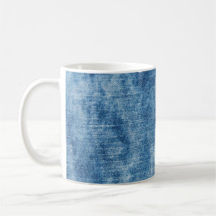 Mug Texture des jeans en denim bleu