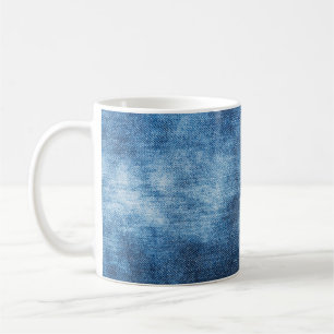 Mug Texture des jeans en denim bleu