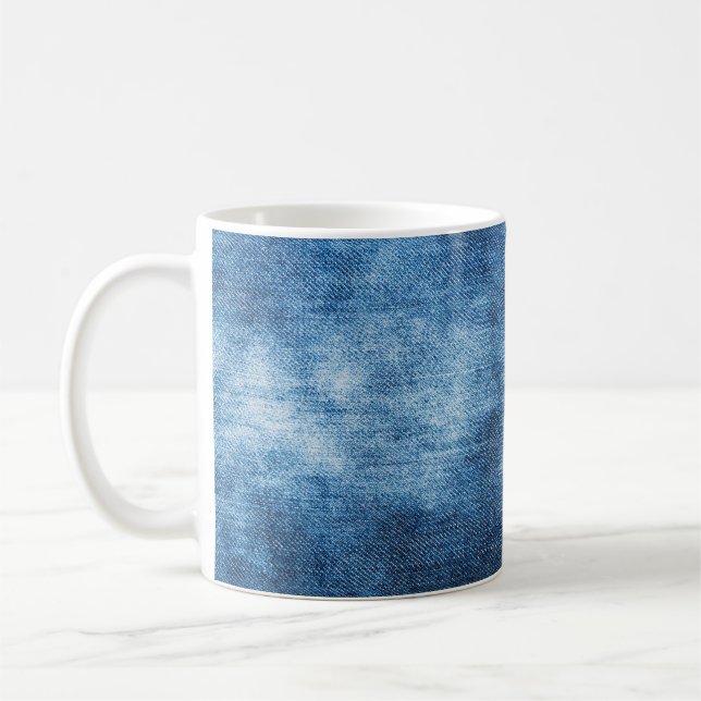Mug Texture des jeans en denim bleu (Gauche)