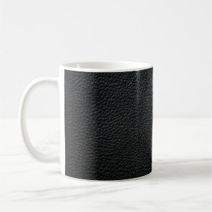 Mug Texture en cuir noir et cuir fond, texture