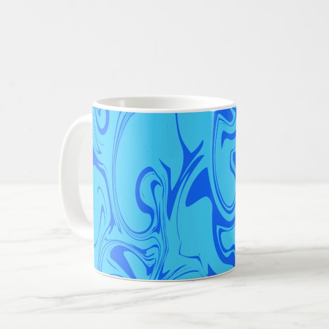 Mug Texture en marbre - Bleu Océan (Devant gauche)