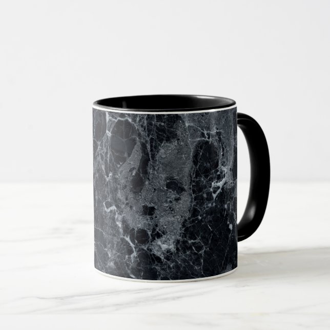 Mug Texture en marbre noir (Devant droit)