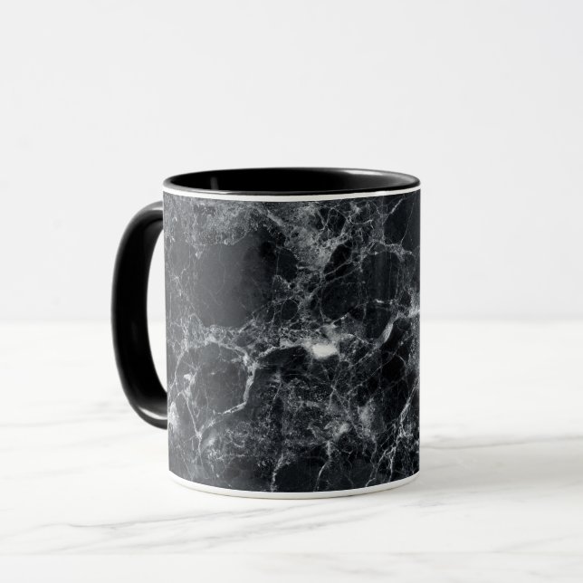 Mug Texture en marbre noir (Devant gauche)
