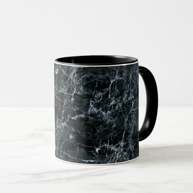 Mug Texture en marbre noir (Devant droit)