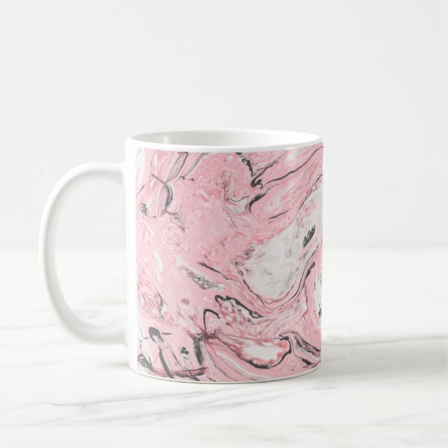 Mug Texture en marbre rose et noir. Retour abstrait mo (Gauche)