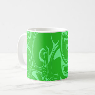 Mug Texture en marbre - Tons vert foncé et brillant
