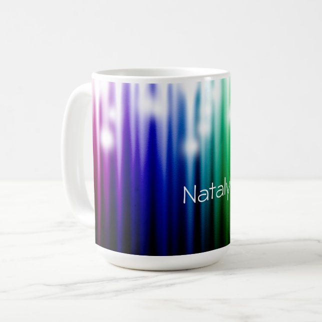 Mug texture étincelante arc-en-ciel  (Devant gauche)