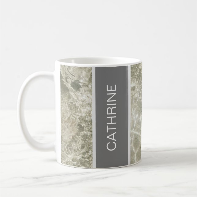 Mug Texture Marbre blanc Et Couleur Pastel Noir Person (Gauche)