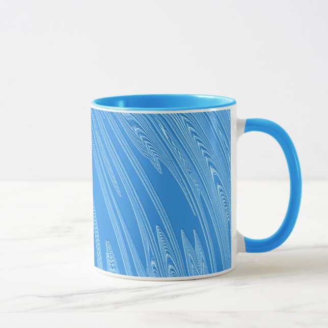 Mug texture métallique argentée bleue abstraite (Droite)