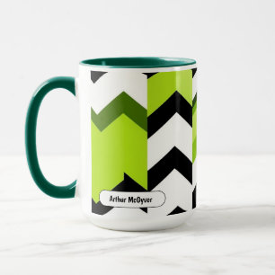Mug Texture moderne vibrante Wasabi Chevron