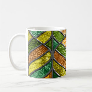 Mug texture transparente en verre tendu avec motif feu
