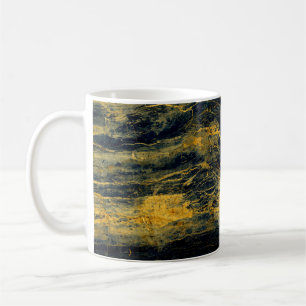 Mug Texture unique en marbre noir avec effectable doré