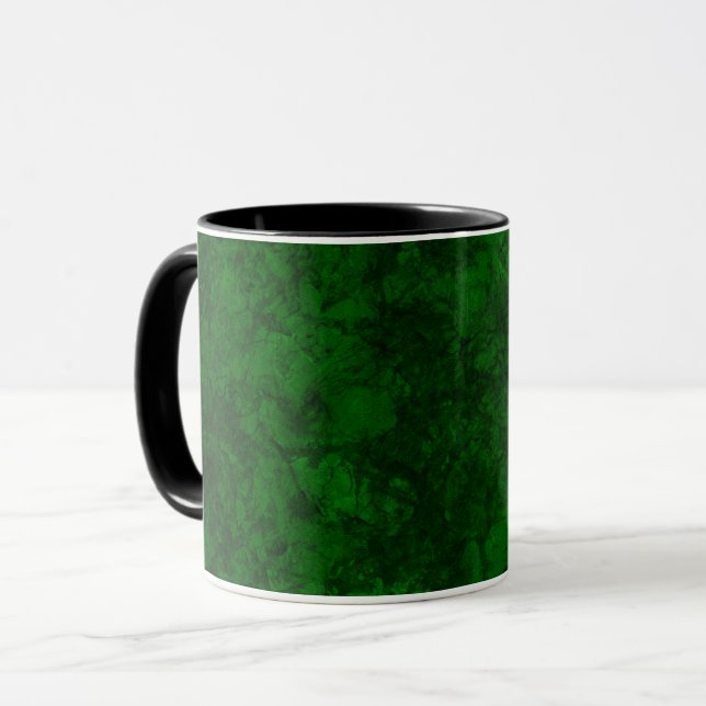 Mug texture vert foncé texturé granite de marbre en da (Devant gauche)