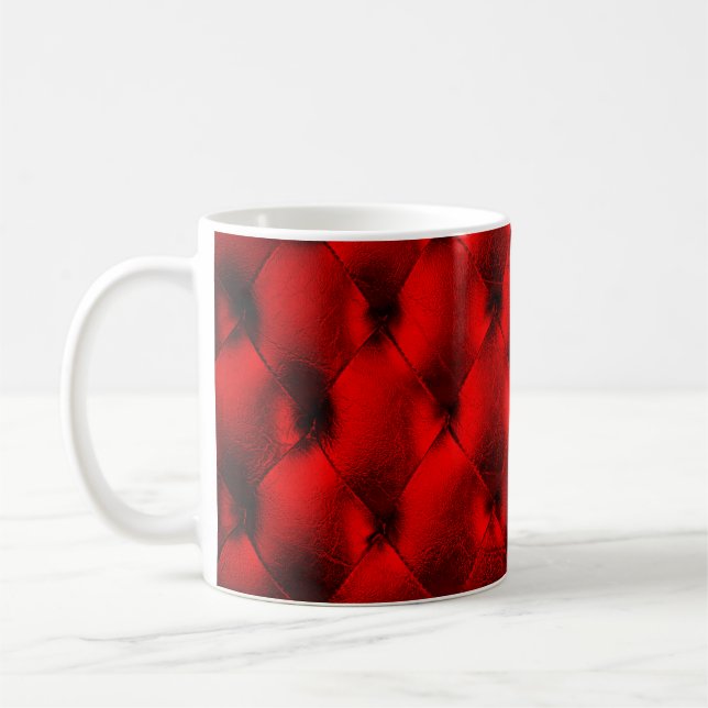 Mug Texture vintage de rembourrage rouge (Gauche)