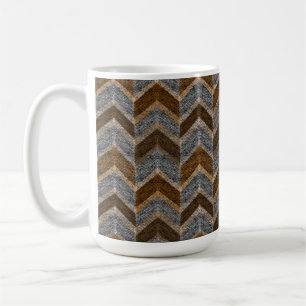 Mug Texturé, zigzag, gris et brun